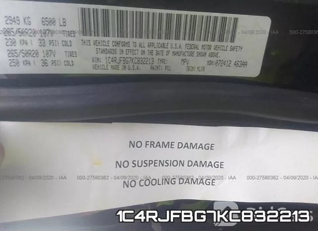 1C4RJFBG7KC832213 фото 10