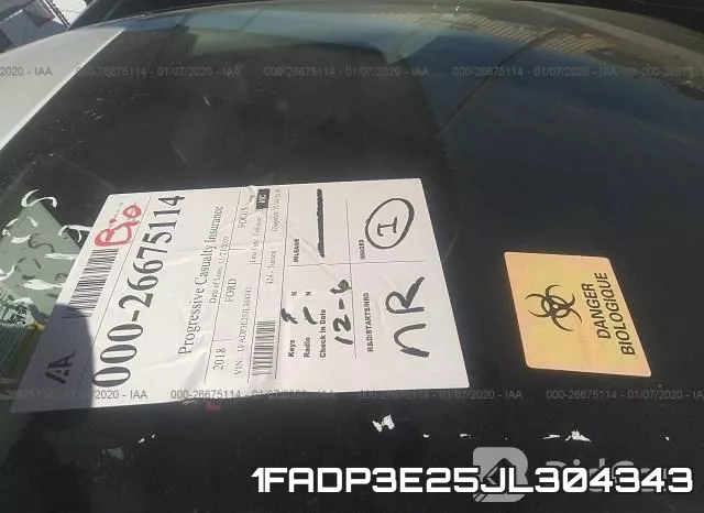1FADP3E25JL304343 фото 8
