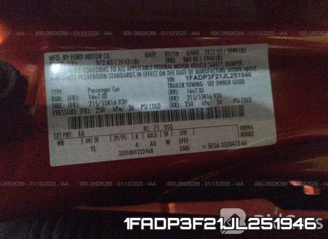 1FADP3F21JL251946 фото 10