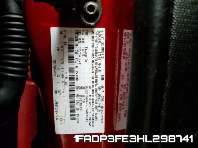 1FADP3FE3HL298741 фото 2