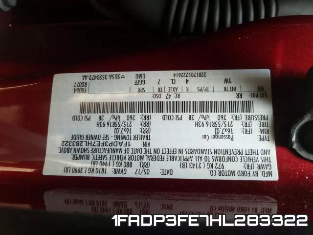 1FADP3FE7HL283322 фото 2