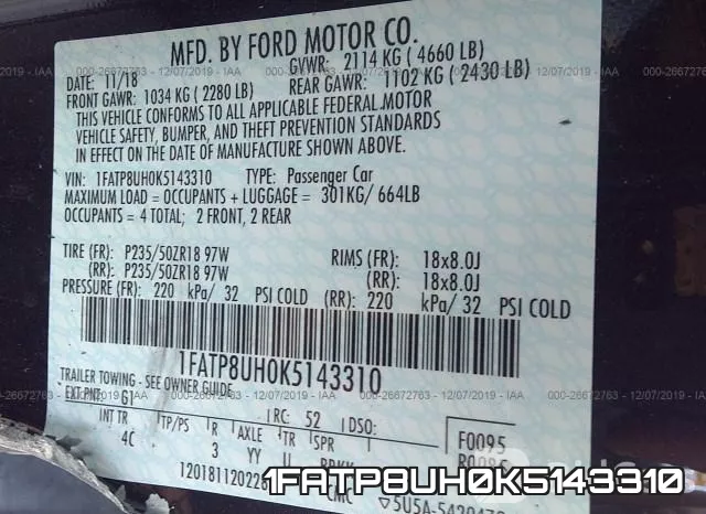 1FATP8UH0K5143310 фото 10