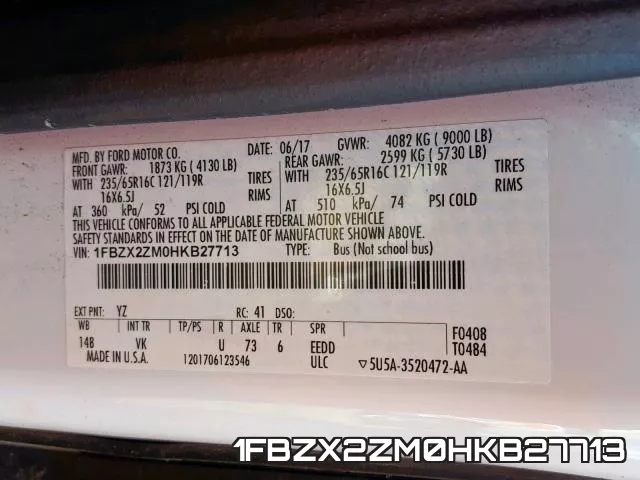 1FBZX2ZM0HKB27713 фото 2