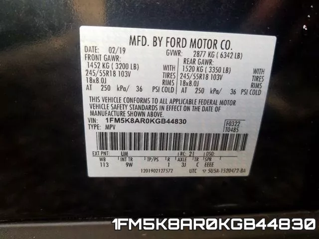 1FM5K8AR0KGB44830 фото 2