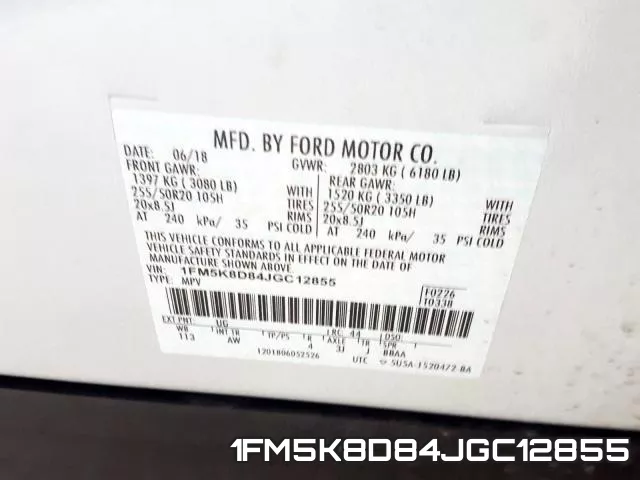 1FM5K8D84JGC12855 фото 2