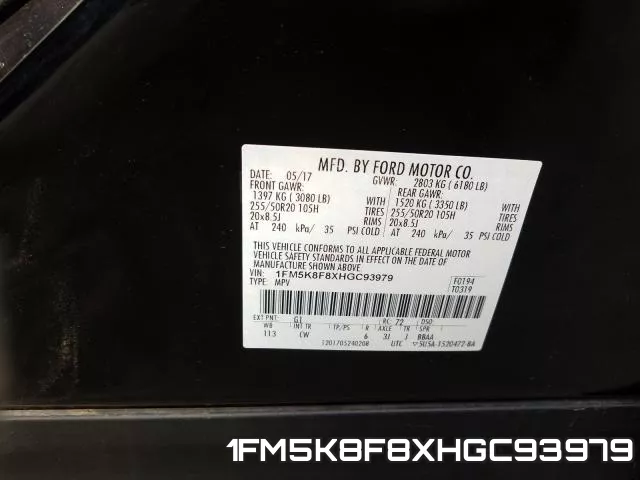 1FM5K8F8XHGC93979 фото 2