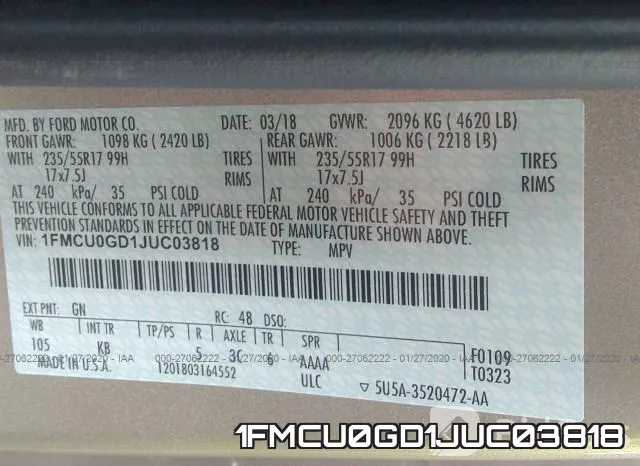 1FMCU0GD1JUC03818 фото 10