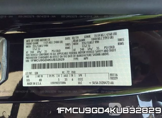 1FMCU9GD4KUB32829 фото 6