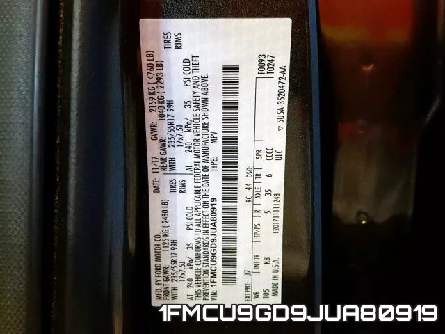 1FMCU9GD9JUA80919 фото 2