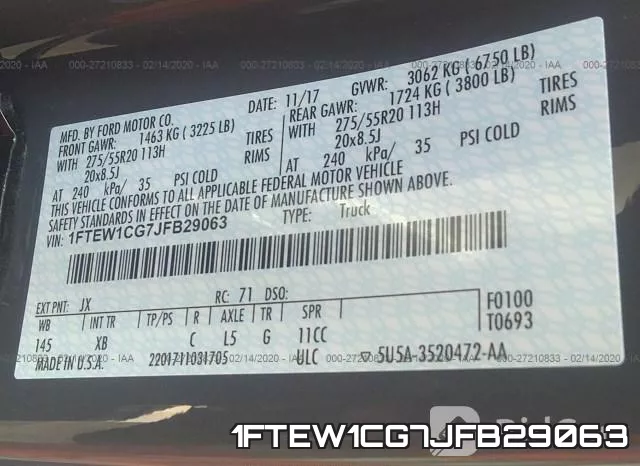 1FTEW1CG7JFB29063 фото 7