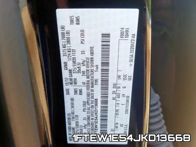 1FTEW1E54JKD13668 фото 2