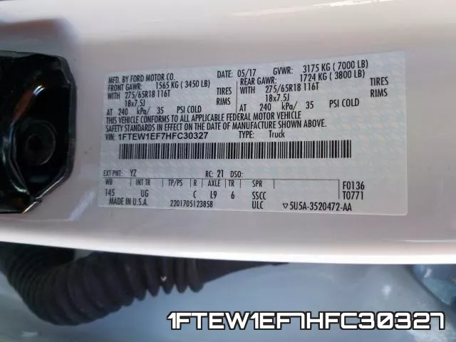 1FTEW1EF7HFC30327 фото 2