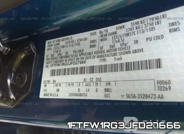1FTFW1RG3JFD27666 фото 10