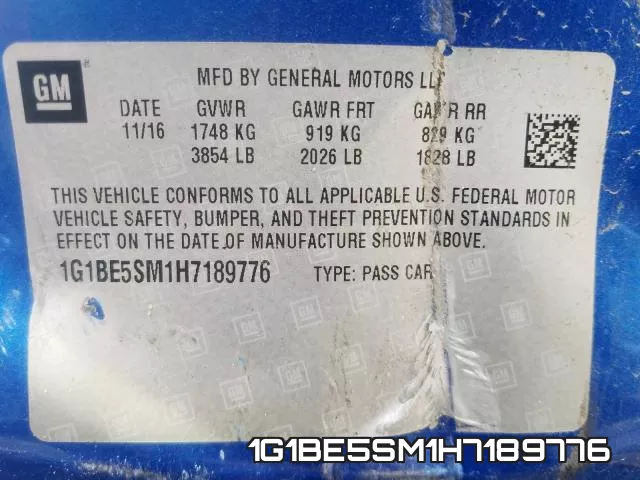 1G1BE5SM1H7189776 фото 2
