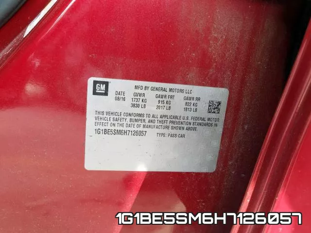 1G1BE5SM6H7126057 фото 2
