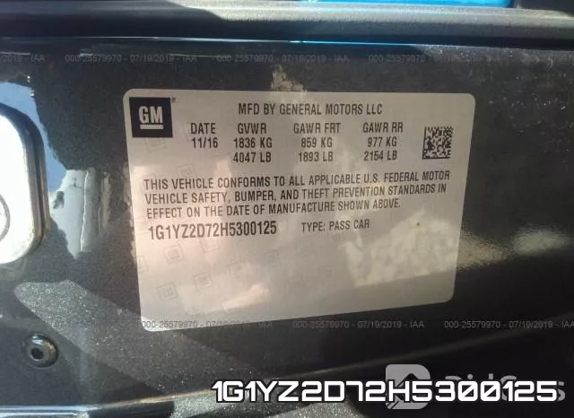 1G1YZ2D72H5300125 фото 10