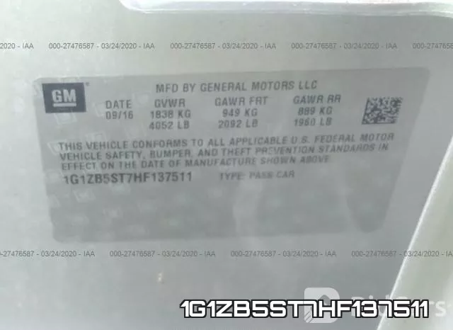 1G1ZB5ST7HF137511 фото 5