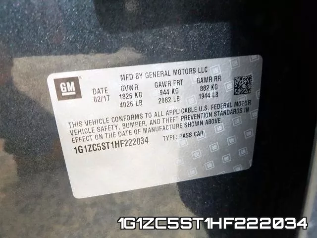 1G1ZC5ST1HF222034 фото 2