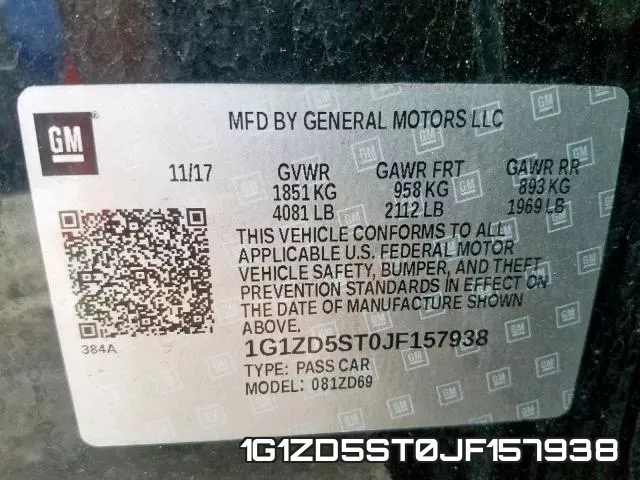 1G1ZD5ST0JF157938 фото 2