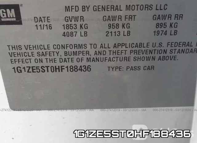 1G1ZE5ST0HF188436 фото 5