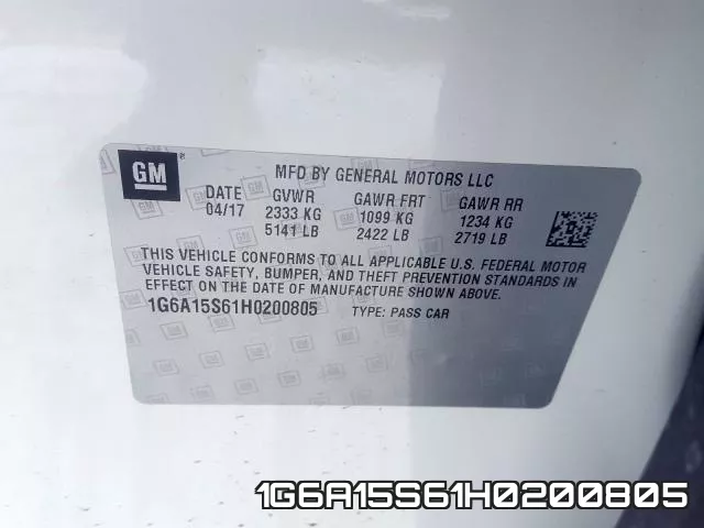 1G6A15S61H0200805 фото 2