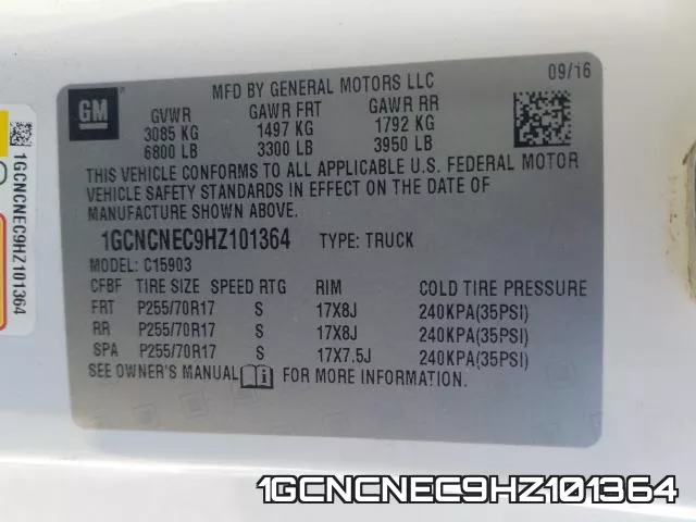 1GCNCNEC9HZ101364 фото 2
