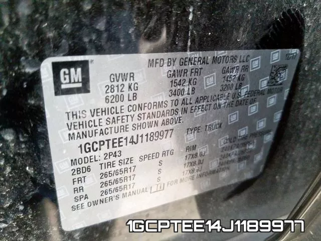 1GCPTEE14J1189977 фото 2