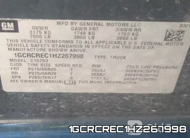 1GCRCREC1HZ267998 фото 10