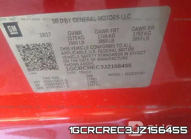 1GCRCREC3JZ156455 фото 10