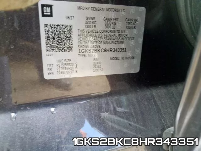 1GKS2BKC8HR343351 фото 2