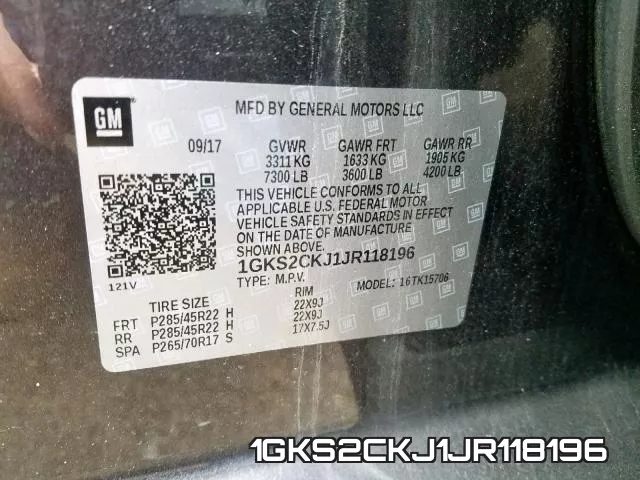 1GKS2CKJ1JR118196 фото 2