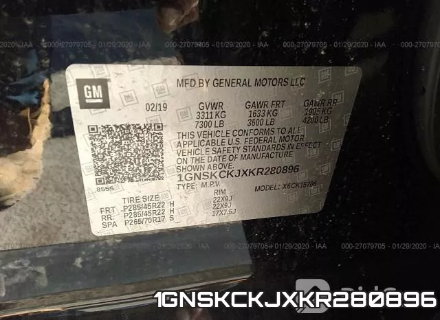 1GNSKCKJXKR280896 фото 10
