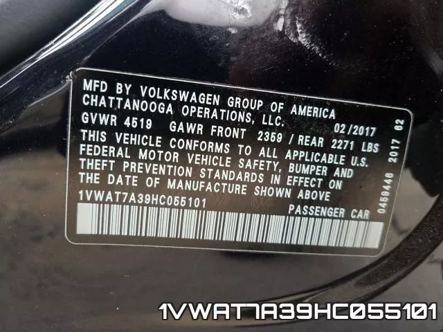 1VWAT7A39HC055101 фото 2