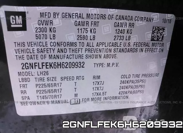 2GNFLFEK6H6209932 фото 7