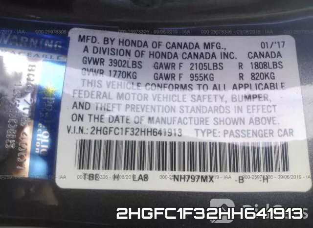 2HGFC1F32HH641913 фото 4
