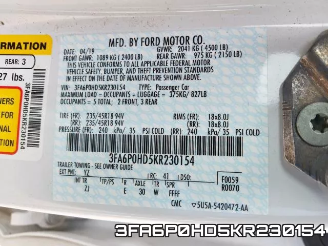 3FA6P0HD5KR230154 фото 2