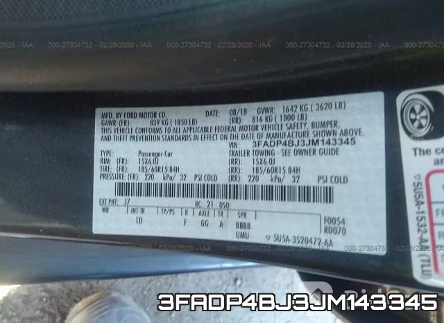 3FADP4BJ3JM143345 фото 6