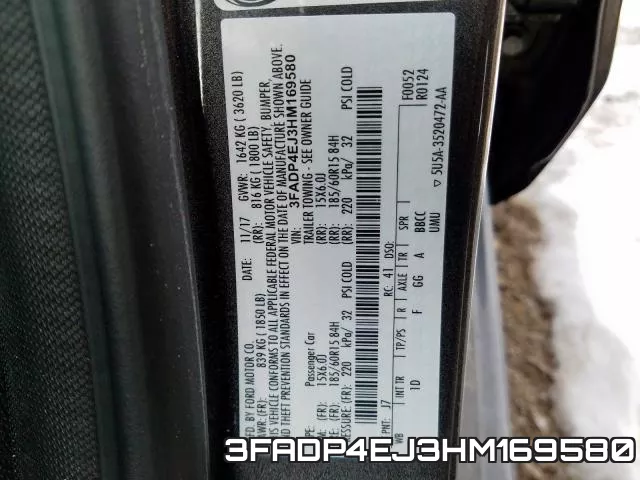 3FADP4EJ3HM169580 фото 2