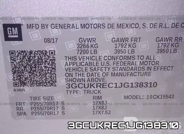 3GCUKREC1JG138310 фото 10