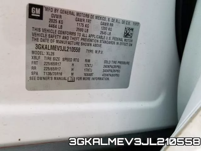 3GKALMEV3JL210558 фото 2