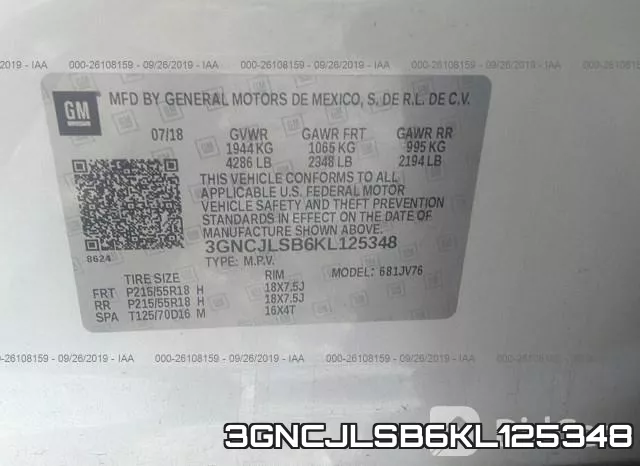3GNCJLSB6KL125348 фото 10