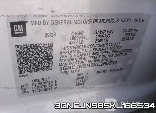 3GNCJNSB5KL166534 фото 10