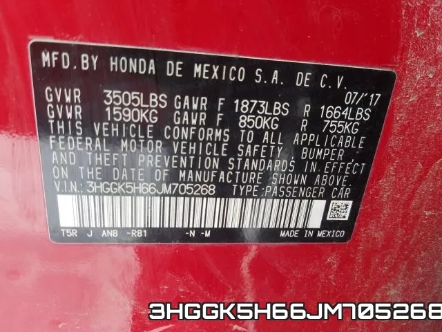 3HGGK5H66JM705268 фото 2