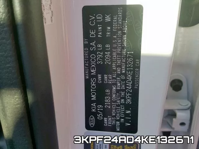 3KPF24AD4KE132671 фото 2