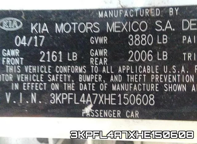 3KPFL4A7XHE150608 фото 6
