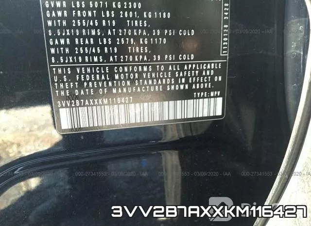 3VV2B7AXXKM116427 фото 10