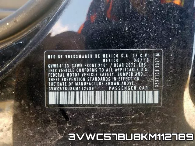 3VWC57BU8KM112789 фото 2