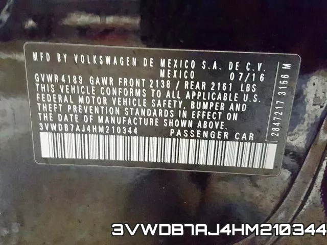 3VWDB7AJ4HM210344 фото 2