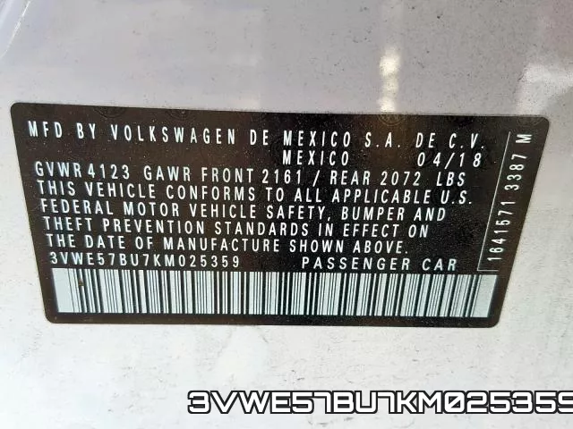 3VWE57BU7KM025359 фото 2
