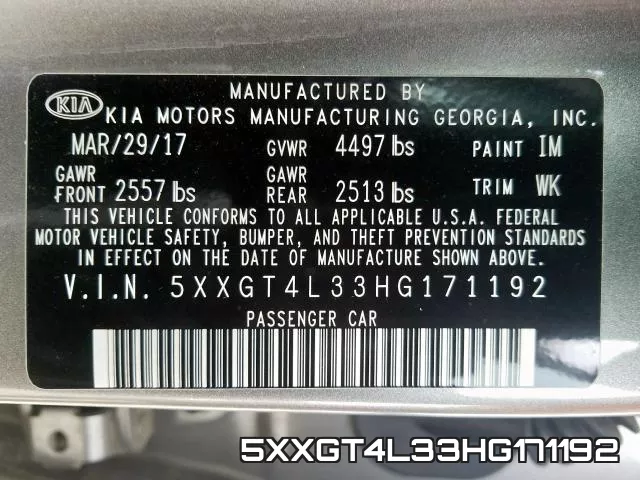 5XXGT4L33HG171192 фото 2